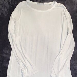 Zara super thin white ribbed long sleeve shirt